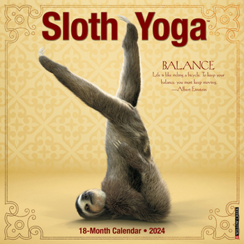 Calendar Sloth Yoga 2024 12 X 12 Wall Calendar Book