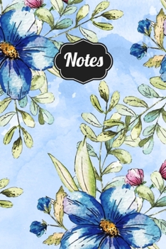 Notes: A Blue Floral Watercolor Notebook 6x9, 120 pages