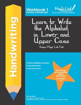 Paperback Learn to Write the Alphabet in Lower and Upper Case -Cursive (Joined-up): Unique Magic Link Font Book