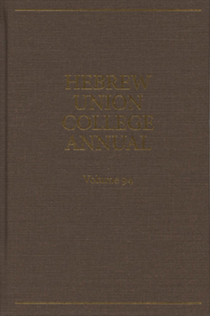 Hardcover Hebrew Union College Annual Vol. 94 (2023) Book