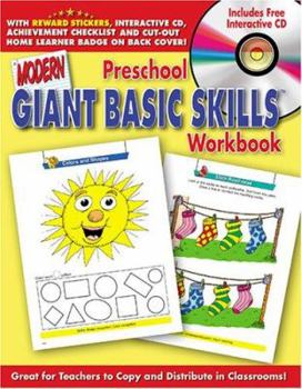 Paperback Modern Giant Basic Skills: Preschool Workbook [With CDROM and Reward Stickers] Book