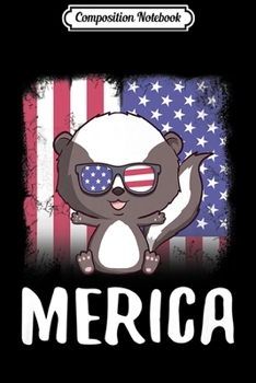Composition Notebook: Merica Skunk USA American Flag 4th of July Gift Patriotic Premium  Journal/Notebook Blank Lined Ruled 6x9 100 Pages