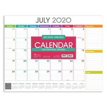 Office Product Cal 2021- Rainbow Blocks Academic Year Desk Pad Book