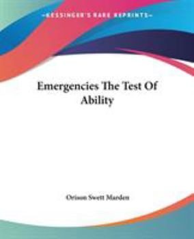 Paperback Emergencies The Test Of Ability Book