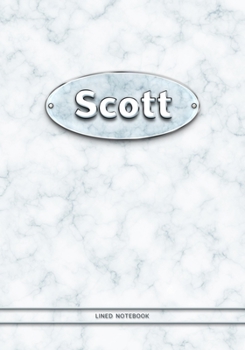 Paperback Scott - Lined Notebook: College Ruled Blank Pages Plus Extra Date Neutral Calendar (12 Months) and Notepad Sketch Designs. Cover Print White M Book