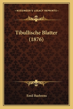 Paperback Tibullische Blatter (1876) [German] Book