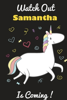 Paperback Samantha: Cute Unicorn - Personalized Blank Lined Journal Notebook Gift For Girls Book