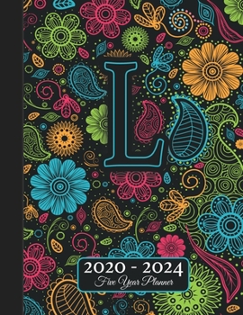 Five Year Planner: Monogram L Voodoo Style Binding I Your Initials Motivational Bullet Planner I 5 Years Appointments, Family Events, Log Book Business I Agenda & Schedule Journal I Christmas Gift