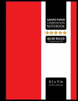 Paperback Graph Paper Composition Notebook: Graphing Paper, 4x4 Quad Ruled, 4 Squares Per Inch (Large, 8.5x11 in.) Book