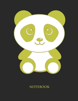 Paperback Cute Panda Notebook: College Wide Ruled Notebook - Large (8.5 x 11 inches) - 110 Numbered Pages - Yellow Softcover Book