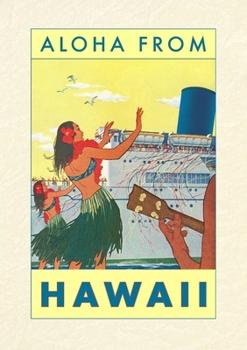 Paperback Vintage Lined Notebook Aloha from Hawaii, Hawaiian Girls Greeting Cruise Ship Book