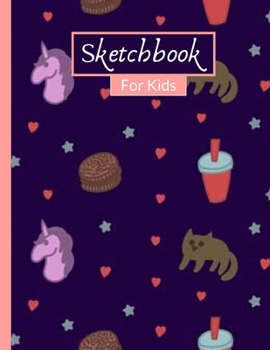 Sketchbook: Cute Whale Unicorn & Stars Sketchbook With 120 Pages of 8.5"x11" Blank Paper for Drawing, Creative Doodling or Learning to Draw