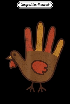 Composition Notebook: Funny Turkey Hand Thanksgiving Retro Vintage Top  Journal/Notebook Blank Lined Ruled 6x9 100 Pages