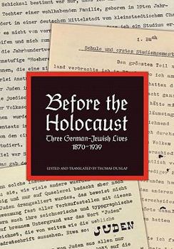Hardcover Before the Holocaust [Multiple Languages] Book