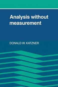 Paperback Analysis Without Measurement Book