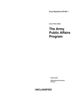 Paperback Army Regulation AR 360-1 The Army Public Affairs Program October 2020 Book