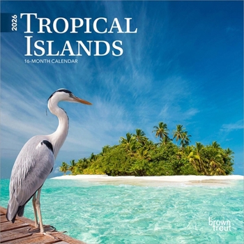Mini-Disc Tropical Islands 2026 7 X 14 Inch (Hanging) Monthly Mini Wall Calendar Book