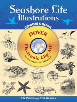 Paperback Seashore Life Illustrations CD-ROM and Book [With CDROM] Book