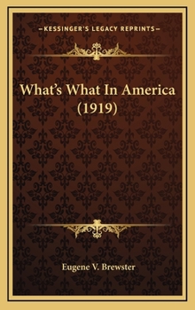 Hardcover What's What in America (1919) Book