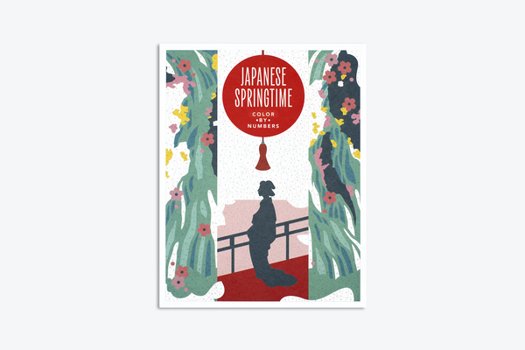 Paperback Japanese Springtime: A Contemporary Color-By-Numbers Book