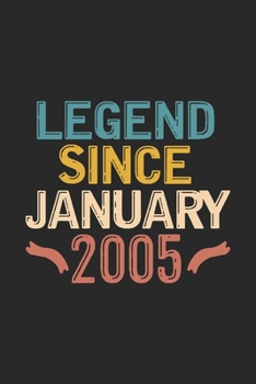 Legend Since January 2005: Funny Vintage Lined Journal Notebook Birthday Gift for Writing Diary, Perfect Birthday Gift for Women Men Born in January