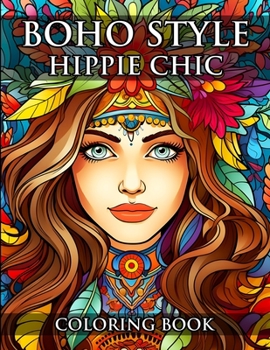 Paperback Boho Style Hippie Chic Coloring Book: Beautiful Bohemian Floral Fasion Models Book