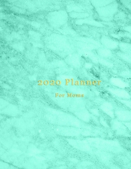 2020 planner for moms: New years goal oriented organizer for buisy parents | Daily and weekly planning sections, goals, to do lists, recaps and organising pages | Cute aqua teal blue marble pattern