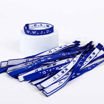 Bracelet Woven WWJD Royal Blue Pk25