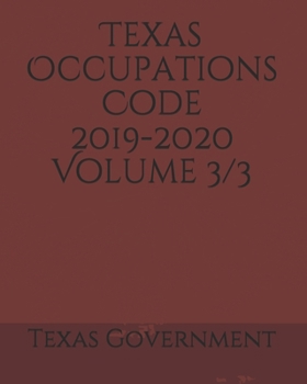 Paperback Texas Occupations Code 2019-2020 Volume 3/3 Book