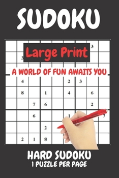 Paperback Sudoku Large Print Hard 1 Puzzle Per Page: Hard sudoku Large print created by experts for experts. Hard sudoku puzzles for adults large print in a com [Large Print] Book