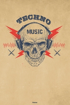 Techno Music Planner: Skull with Headphones Techno Music Calendar 2020 - 6 x 9 inch 120 pages gift