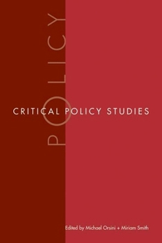 Paperback Critical Policy Studies Book