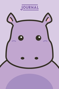 Paperback Journal: Kawaii Purple Hippo Book