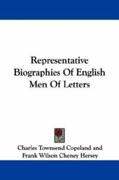 Paperback Representative Biographies Of English Men Of Letters Book