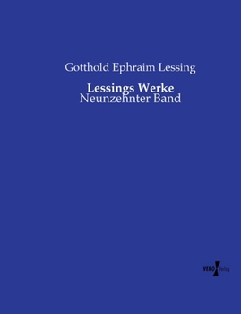 Paperback Lessings Werke: Neunzehnter Band [German] Book