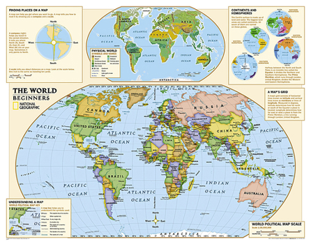 Map National Geographic Kids Beginners World Education: Grades K - 3 Wall Map - Laminated (51 x 40 in) (National Geographic Reference Map) Book