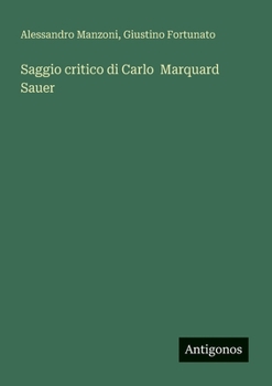 Paperback Saggio critico di Carlo Marquard Sauer [Italian] Book