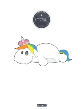 ZMUDACE Notizbuch Punktraster: in DIN A4 Softcover ZP024 Einhorn Donut 156 leere gepunktete Seiten mit pers�nlichem Register + Seitenzahlen Zeichenbuch, Skizzenbuch, Dot Grid Notebook, Malbuch, Notizh