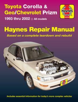 Paperback Toyota Corolla & Geo/Chevrolet Prizm 1993 Thru 2002 Haynes Repair Manual Book