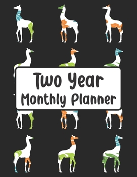 Paperback Two Year Monthly Planner: Floral Giraffe - 24 Month Calendar Schedule Agenda Organizer with Notes, Address Log & Password Book