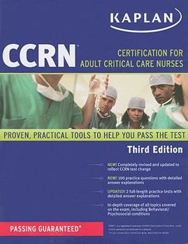 Paperback Kaplan CCRN: Certification for Adult Critical Care Nurses Book