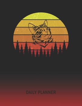 Daily Planner: Kitten | 2020 - 2021 Daily Planner For 1 Year Of Planning | Retro Vintage Sunset Cover | January 20 - December 20 | Organizer Writing ... | Plan Days, Set Goals & Get Stuff Done