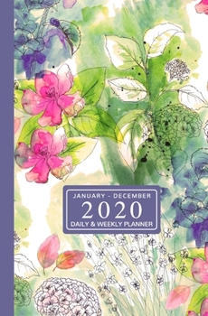 Paperback January - December 2020 Daily & Weekly Planner: Mini Calendar; Bonus Word Search Puzzles; Watercolor Wildflowers Art Book