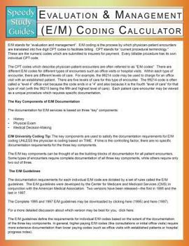 Paperback Evaluation & Management (E/M) Coding Calculator Book