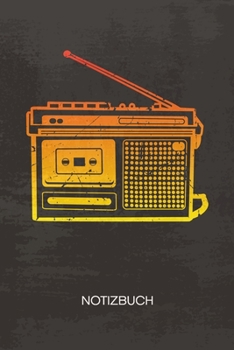NOTIZBUCH A5 Dotted: 80er Liebhaber Notizheft GEPUNKTET 120 Seiten - Retro Radio Notizblock Kassettenspieler Skizzenbuch - Vintage Geschenk f�r Retro Liebhaber Vintage Liebhaber 90er Kind