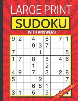 Paperback Large Print Sudoku: Puzzle Book for Adults: Extremely Hard (with answers) [Large Print] Book