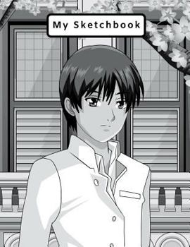 Paperback My Sketchbook: Large Sketchbook, Manga/Anime Male Cover, 120 Pages, 8.5 by 11 Book