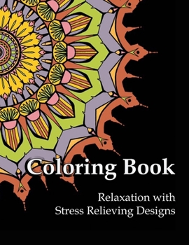 Paperback Coloring Book Relaxation with Stress Relieving Designs: Adult Coloring Book Gray lined Book