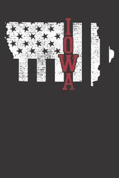 Notebook: Dot Grid Dotted 6x9 120 Pages Iowa Vintage Retro USA Flag America Merica 4th Of July