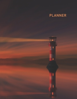 Paperback Planner: Sunset 2 Year Monthly Planner with Note Pages (24 Months) - Lighthouse Dawn - Jan 2020 - Dec 2021 - Month Planning - A Book